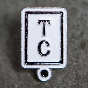Team Cozy Logo Pin (white / black)