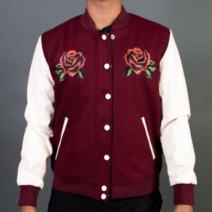 Lifted Anchors Men Windsor Varsity Jacket (burgundy)