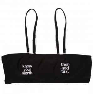 Dimepiece Women Know Your Worth Bikini Tube Top (black)