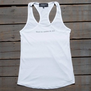 Dimepiece Women Block And Chill Muscle Tee (white)