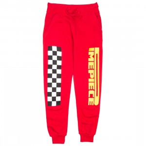 Dimepiece Women Dimepiece Checkers Sweat Pants (red)
