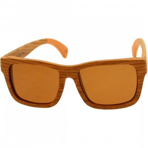 Woodzee Dakota Pear Wood Dip Sunglasses (orange)